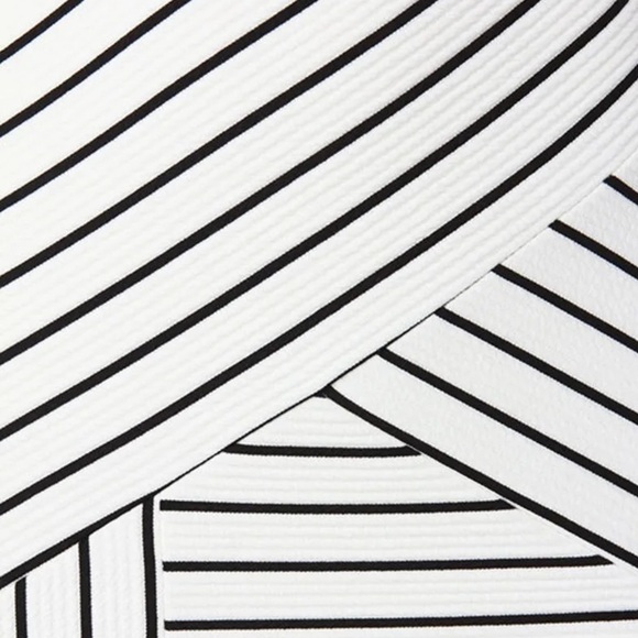 NWOT Lulus Kiss Cross Black and Ivory Striped Midi Dress - Picture 6 of 10